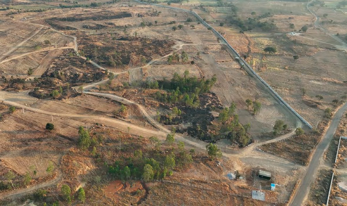 Aerial view of the Midori terrain in Vikarabad